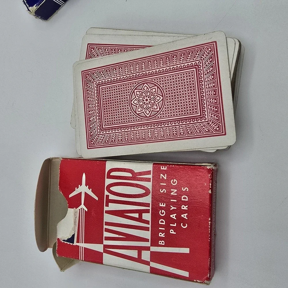 Vintage AVIATOR Lot Of 2  Deck PLAYING CARDS, Complete,‎ Made in USA